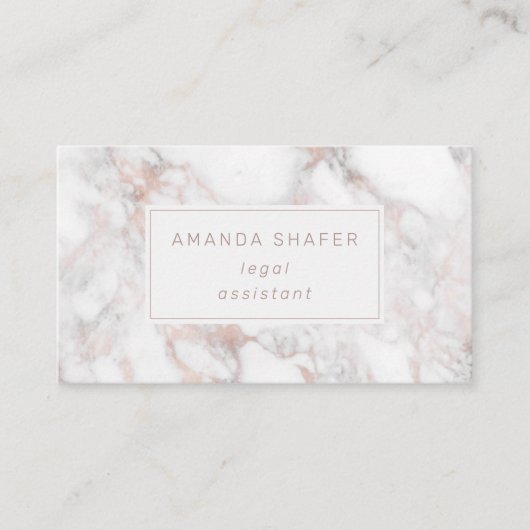 Carrara Marble Faux Roos Gold Visitekaartje (Voorkant)