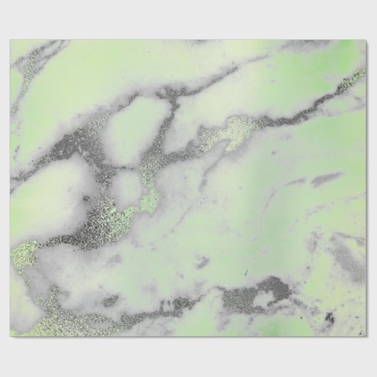 Carrara Marble Mint Green Grey Silver Minimal Cadeaupapier (Vlak)