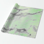 Carrara Marble Mint Green Grey Silver Minimal Cadeaupapier (Uitgerold)