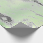 Carrara Marble Mint Green Grey Silver Minimal Cadeaupapier (Hoek)