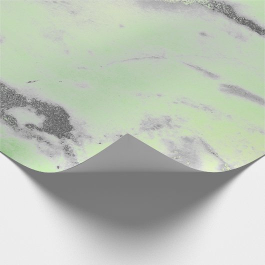Carrara Marble Mint Green Grey Silver Minimal Cadeaupapier (Hoek)