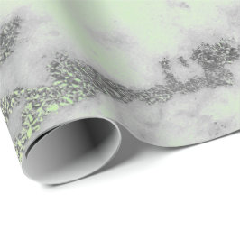 Carrara Marble Mint Green Grey Silver Minimal Cadeaupapier