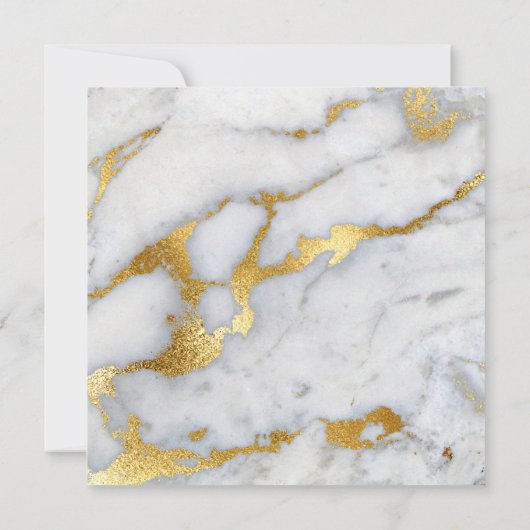 Carrara Marble White Grey Golden Lijst Lux Event Kaart (Achterkant)