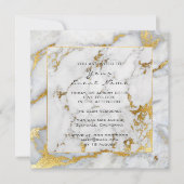 Carrara Marble White Grey Golden Lijst Lux Event Kaart (Voorkant)