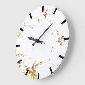 Carrara Marble White Lux Gold Black Stone Grote Klok (Hoek)