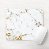 Carrara Minimal Lux Gold White Grey Marble Muismat (Met muis)