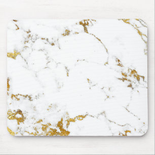 Carrara Minimal Lux Gold White Grey Marble Muismat