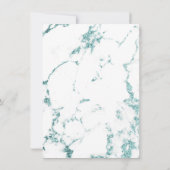 Carrara White Marble Tiffany Aqua Glitter Birthday Kaart (Achterkant)