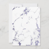 Carrara Witte Marmeren Indigo Navy Glitter Elegant Kaart (Achterkant)