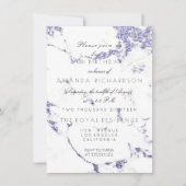Carrara Witte Marmeren Indigo Navy Glitter Elegant Kaart (Voorkant)