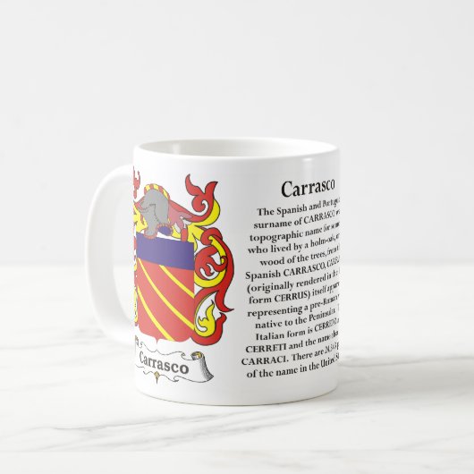 Carrasco Familiecolade van de Mok van wapens (Voorkant links)