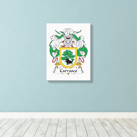 Carrasco Family Crest Canvas Afdruk (Insitu (Houten vloer))