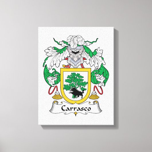 Carrasco Family Crest Canvas Afdruk (Voorkant)