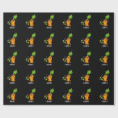 Carrate Funny Carrot Karate Pun Dark BG Cadeaupapier (Vlak)