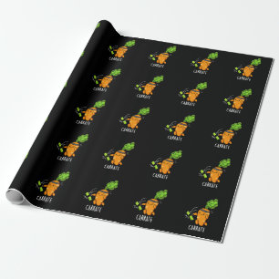 Carrate Funny Carrot Karate Pun Dark BG Cadeaupapier
