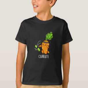 Carrate Funny Carrot Karate Pun Dark BG T-shirt
