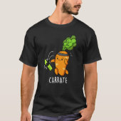 Carrate Funny Carrot Karate Pun Dark BG T-shirt (Voorkant)