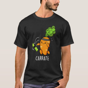 Carrate Funny Carrot Karate Pun Dark BG T-shirt