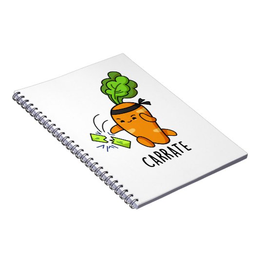 Carrate Funny Carrot Karate Pun Notitieboek (Rechterzijde)