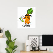 Carrate Funny Carrot Karate Pun Poster (Thuiskantoor)