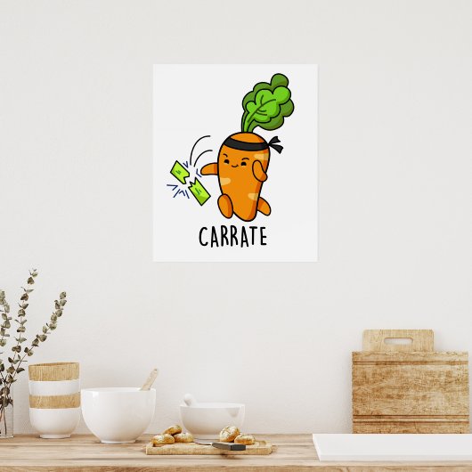 Carrate Funny Carrot Karate Pun Poster (Keuken)