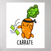 Carrate Funny Carrot Karate Pun Poster (Voorkant)