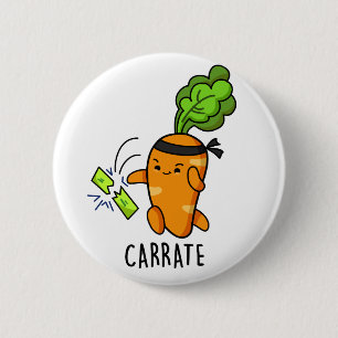 Carrate Funny Carrot Karate Pun Ronde Button 5,7 Cm