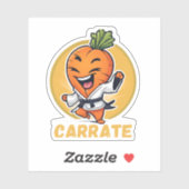 Carrate Funny Carrot Karate Pun Sticker (Vel)