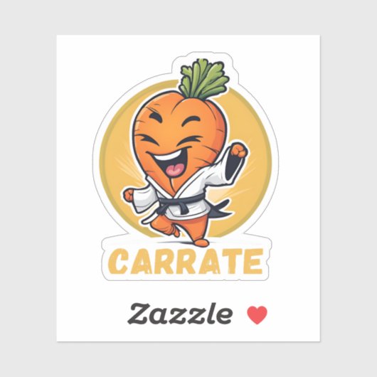 Carrate Funny Carrot Karate Pun Sticker (Vel)