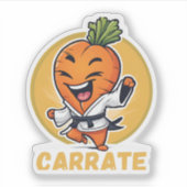 Carrate Funny Carrot Karate Pun Sticker (Voorkant)