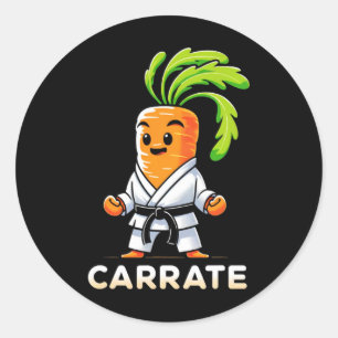 Carrate Funny Karate Wortel Leraar Student Martia Ronde Sticker