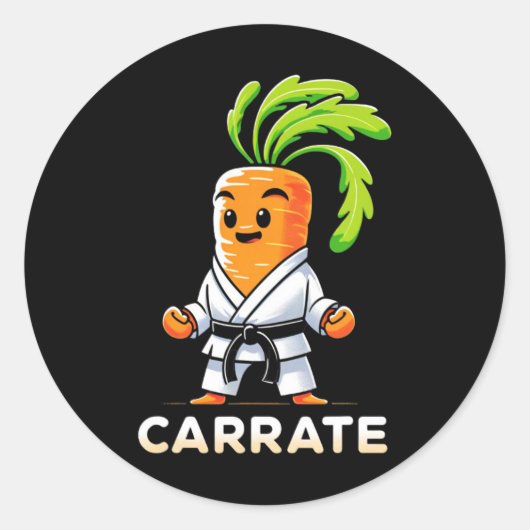 Carrate Funny Karate Wortel Leraar Student Martia Ronde Sticker (Voorkant)