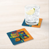 Carré en Papier Spooky Halloween Kartonnen Onderzetters (Insitu)