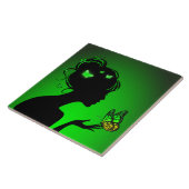 Carreau De groene vlindervrouw Tegeltje (Zijkant)