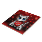 Carreau Le chaton houdt van je Tegeltje (Zijkant)