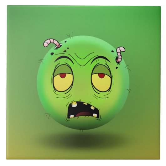 Carreau Zombiemoji Tegeltje (Voorkant)