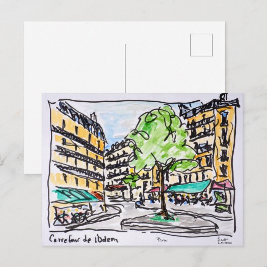 Carrefour de l'Odeon, Parijs, Frankrijk Briefkaart (Voorkant / Achterkant)