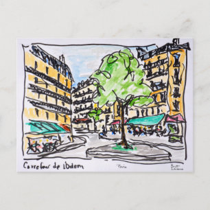 Carrefour de l'Odeon, Parijs, Frankrijk Briefkaart