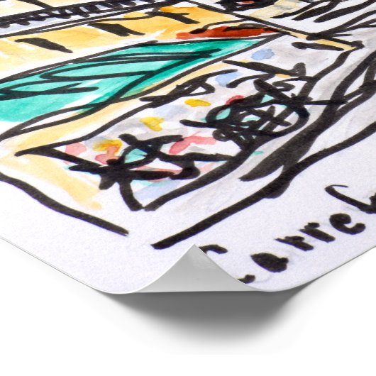 Carrefour de l'Odeon, Parijs, Frankrijk Poster (Hoek)