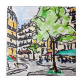 Carrefour de l'Odeon, Parijs, Frankrijk Tegeltje (Voorkant)