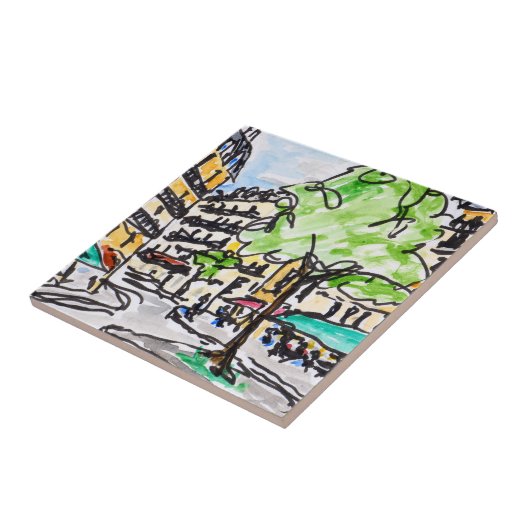 Carrefour de l'Odeon, Parijs, Frankrijk Tegeltje (Zijkant)