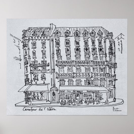 Carrefour de l'Odeon, Saint-Germain-des-Pres Poster (Voorkant)