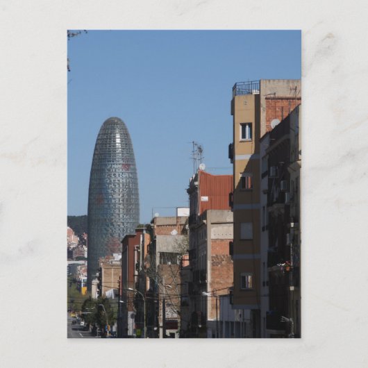Carrer de Badajoz en Torre Agbar, Barcelona Briefkaart (Voorkant)