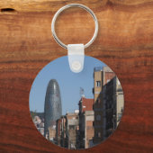 Carrer de Badajoz en Torre Agbar, Barcelona Sleutelhanger (Voorkant)