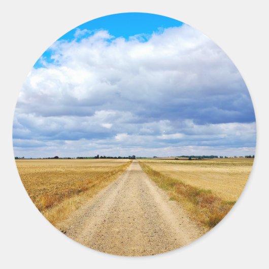 Carretera Boadilla del Camino - Itero de la Vega Ronde Sticker (Voorkant)