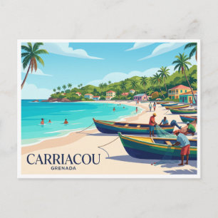 Carriacou Beach Life Hillsborough Grenada Briefkaart