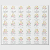 Carriage and Pink Flowers Fairy Tale Wedding Cadeaupapier (Vlak)