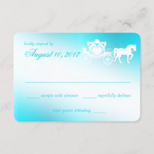 Carriage Aqua-reactiekaart airy Tale RSVP Kaartje