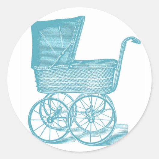  Carriage Baby Boy Douche Stickers (Voorkant)