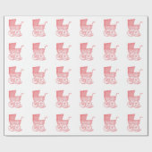  Carriage Baby Meisje Douche Gift Wrap Cadeaupapier (Vlak)